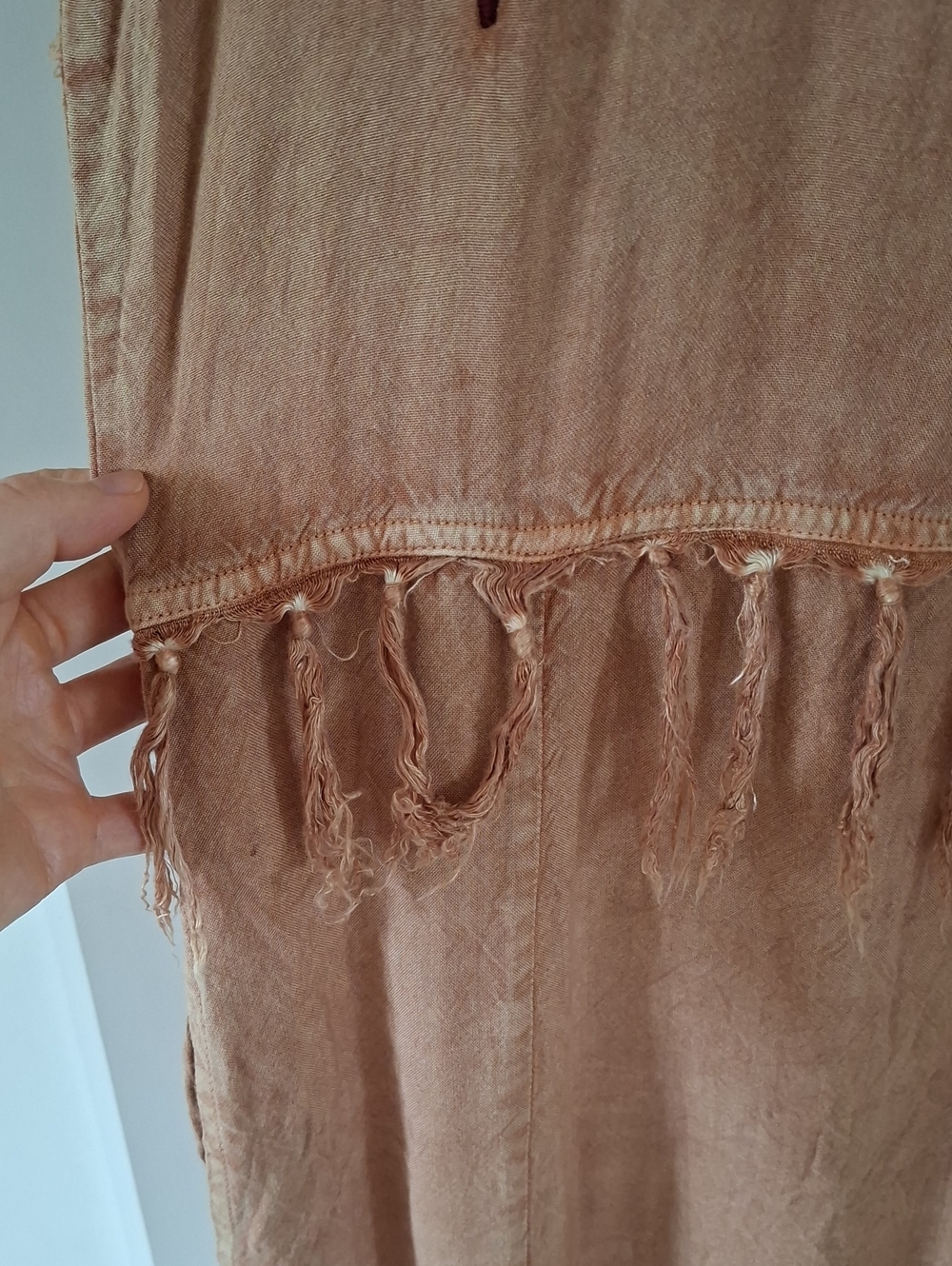 Vintage 90's Mustard Yellow Flowy Floral Tassel-detail Rayon Maxi Dress (Size M) - Picture 4 of 8